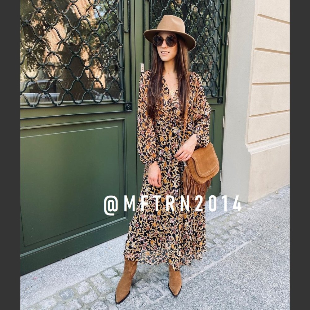 SOLD! ZARA Long Dress with Knot Detail - Picture 1 of 16